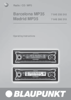 Blaupunkt Madrid-MP-35 - Owners Manual
